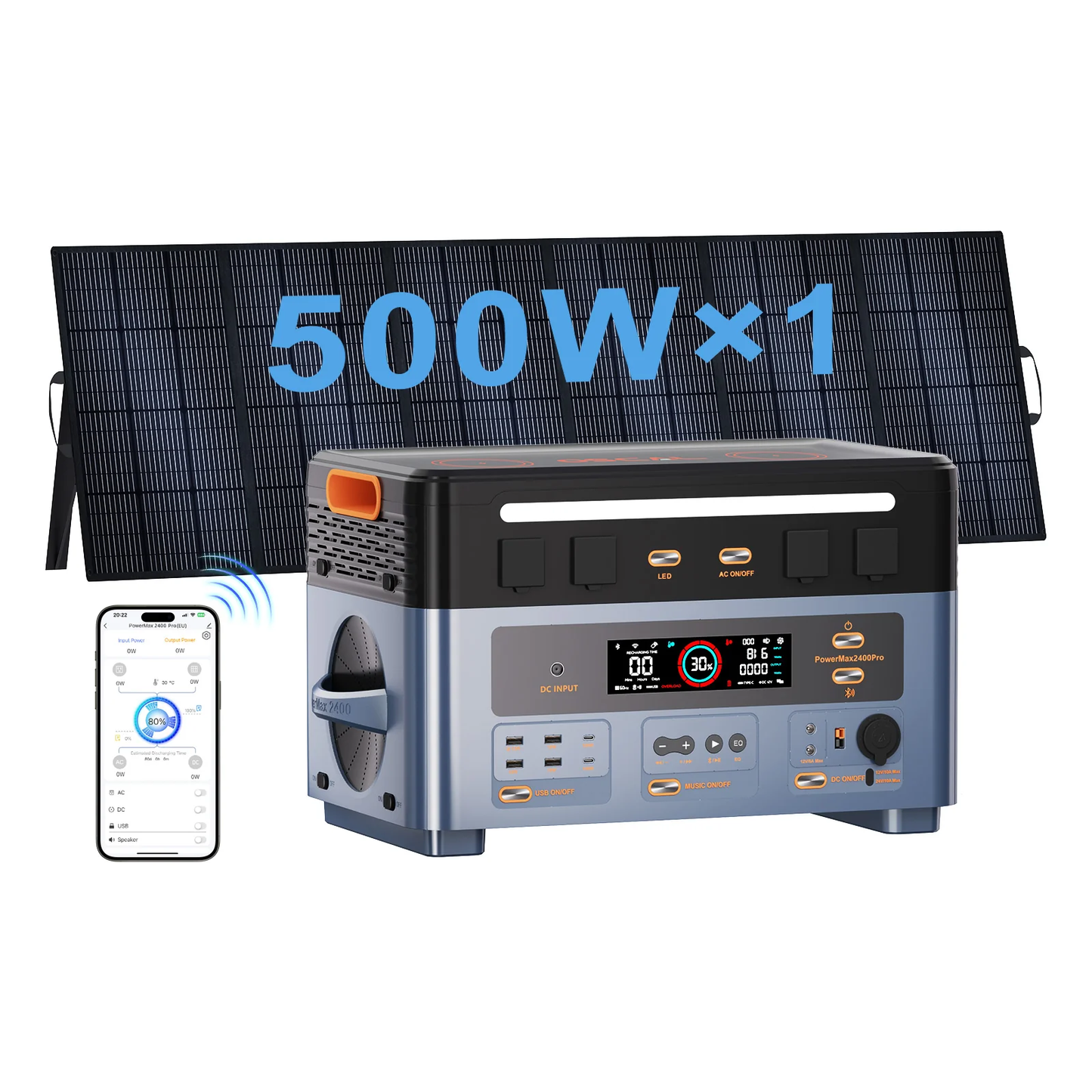 OSCAL PowerMax 2400 Pro with 500W Solar Panel