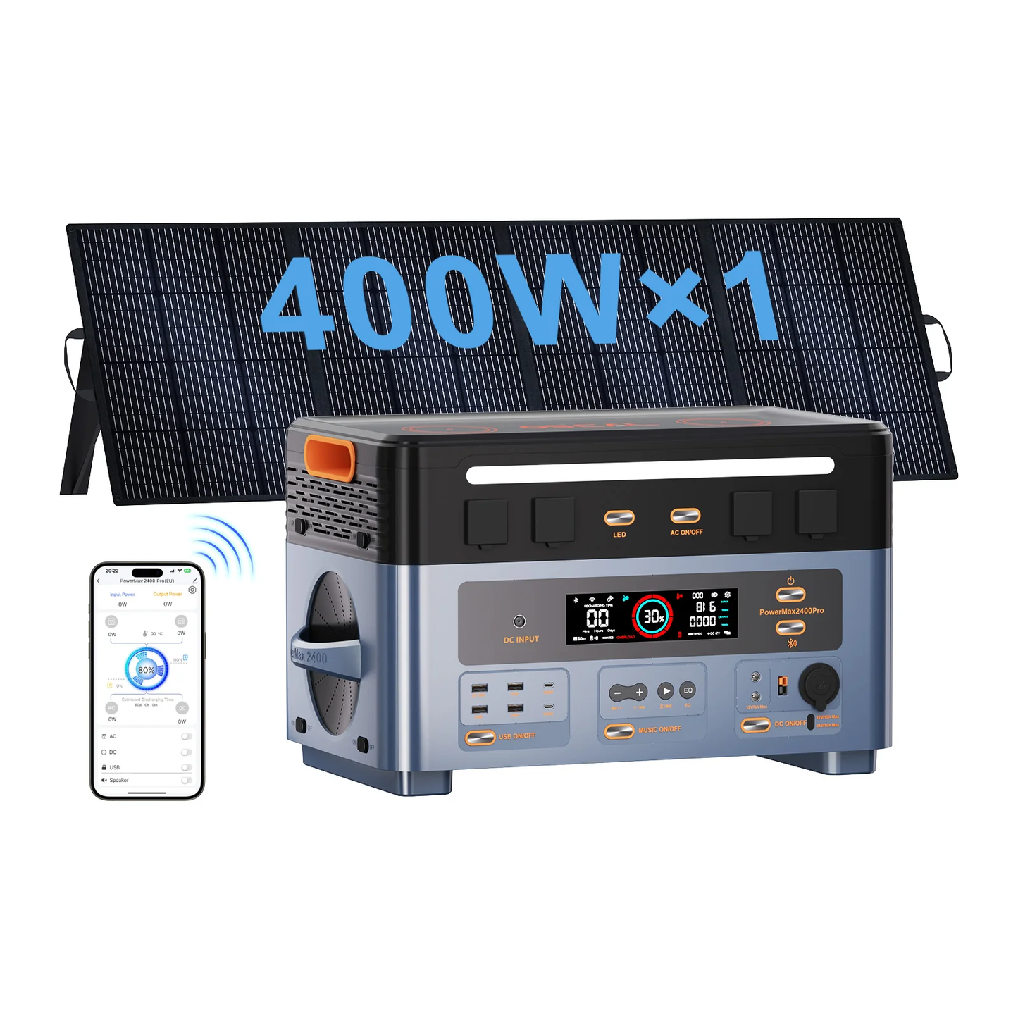 OSCAL Powermax 2400 Pro with 400W Solar Panel